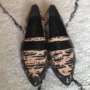 Nastygal Snakeskin Pointed Loafers sz 7